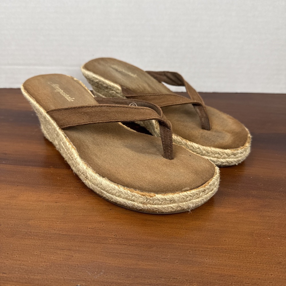 Vintage Women's Aeropostale Y2K Brown‎ Espadrille Wedge Heel Size 6